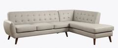 Homeroots Gray Polyurethane Stationary L Shaped Two Piece Sofa And Chaise 318828 - Go Living Room
