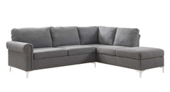 Homeroots Gray 100% Polyester Stationary L Shaped Two Piece Sofa And Chaise 347261 - Go Living Room
