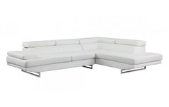 Homeroots White Leather L Shaped Two Piece Corner Sectional 366200 - Go Living Room