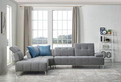 Homeroots Gray 100% Polyester Modular L Shaped Three Piece Corner Sectional 473567 - Go Living Room