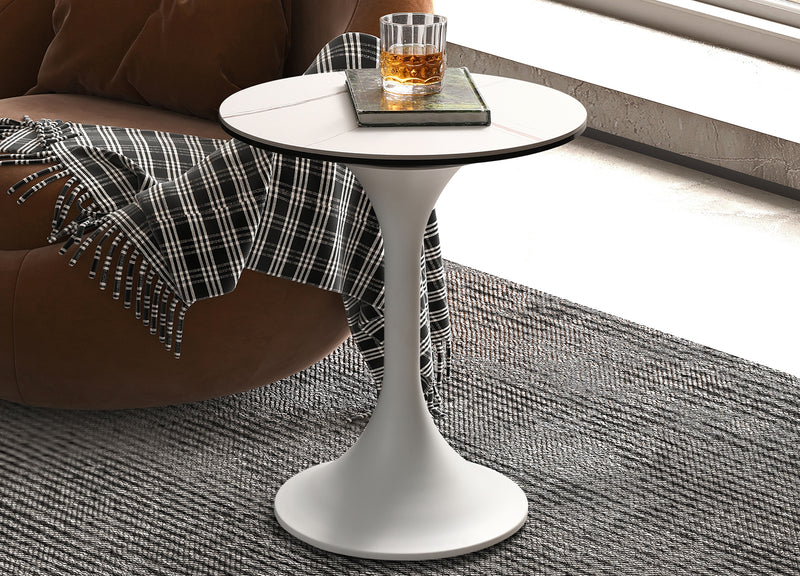 Whiteline Modern Living Amarosa Side Table ST1719-WHT - Go Living Room