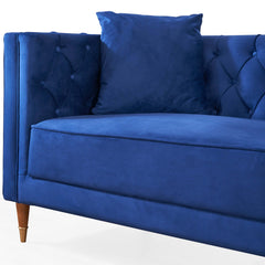 Ashcroft Autumn Mid-Century Modern Dark Blue Velvet Sofa AFC00432 - Go Living Room