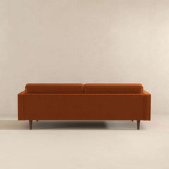 Ashcroft Casey Mid Century Modern Burnt Orange Velvet Sofa - Go Living Room